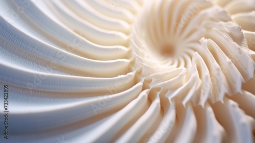 Hyper zoom into the texture of a seashell's spiral