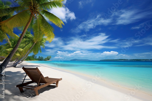 Idyllic beach view vacation background