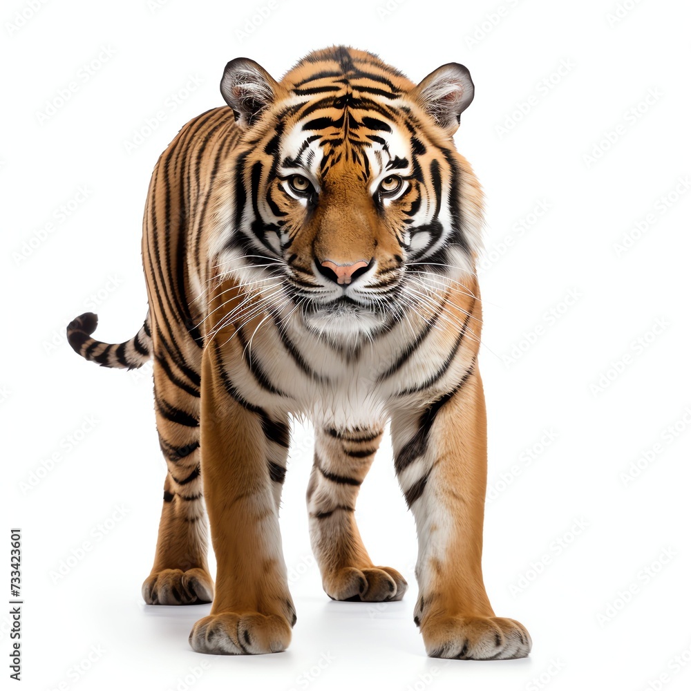a panthera tigris, studio light , isolated on white background