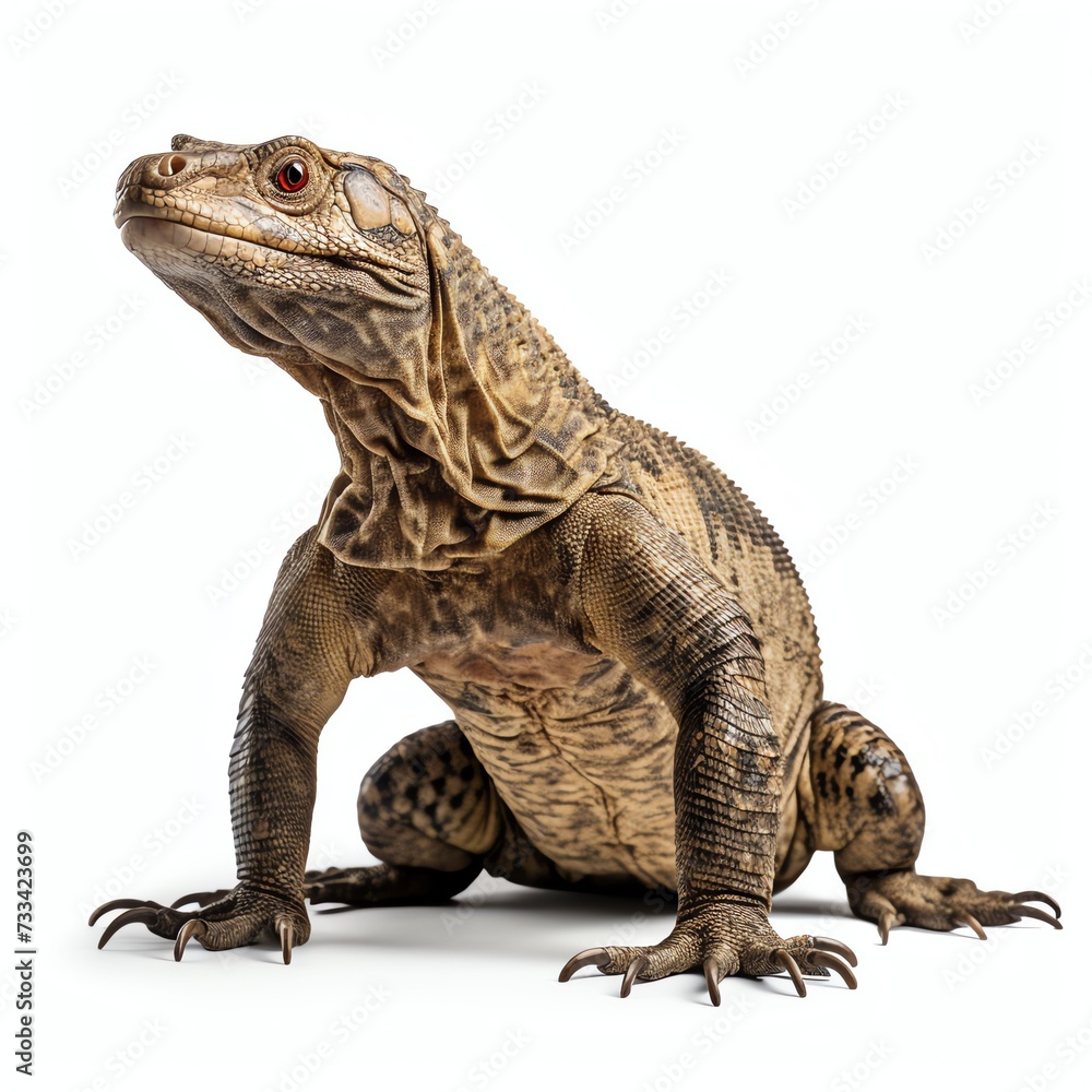 a Varanus komodoensis, studio light , isolated on white background a Varanus komodoensis, studio light , isolated on white background