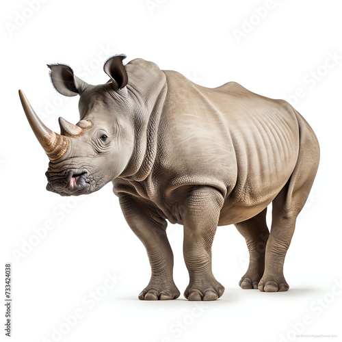 a rhinoceros sondaicus  studio light   isolated on white background