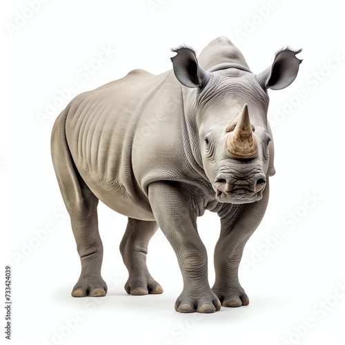 a rhinoceros sondaicus, studio light , isolated on white background photo