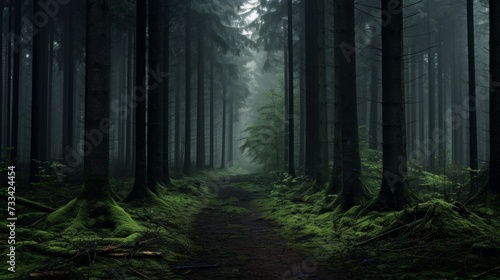 Moody forest with ethereal mist © Cloudyew