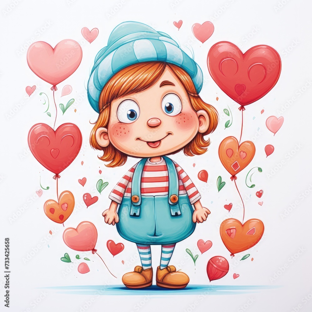The image features a stylized cartoon character of a young girl with a friendly and playful demeanor. She has big, expressive eyes, a wide smile, and freckles on her cheeks, giving her a look of innoc The image features a stylized cartoon character of a young girl with a friendly and playful demeanor. She has big, expressive eyes, a wide smile, and freckles on her cheeks, giving her a look of innoc