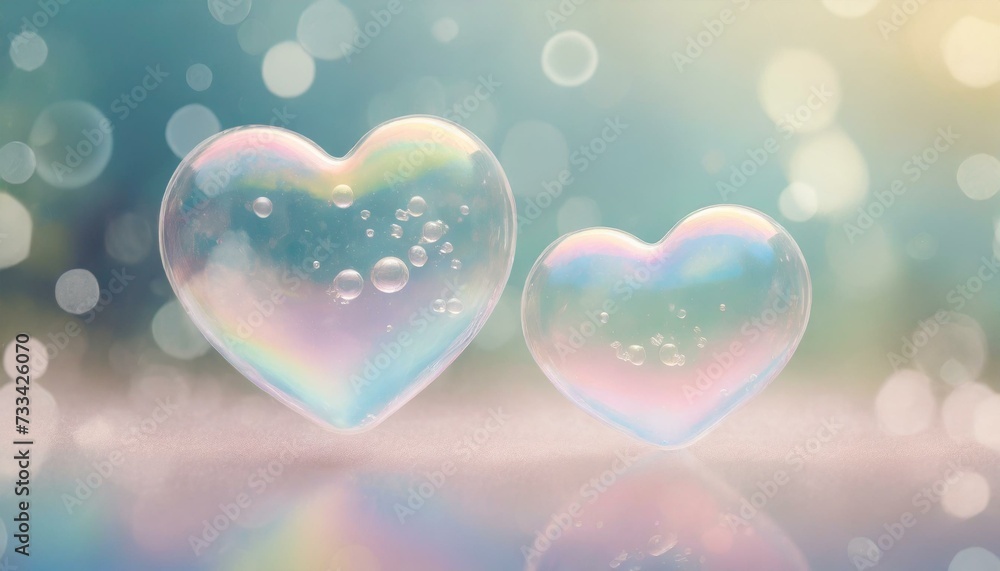 abstract floating heart-shaped soap bubbles abstract floating heart-shaped soap bubbles