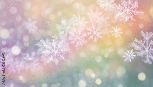 Abstract snowflake background and light, pastel colors © anastasiia