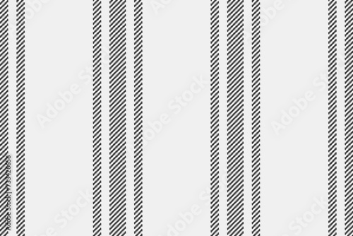 Print textile texture seamless, ceremony background vertical pattern. King fabric stripe vector lines in white and grey colors.