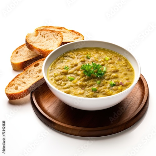split pea soup closeup