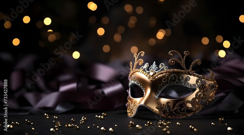 Beautiful carnival mask on bokeh background. © Галя Дорожинська