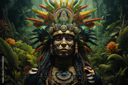 Ayahuasca Art - Deep Spiritual Journey - Jungle Immersion - Sacred Plant Medicine Wallpaper © Adames Art Studio