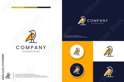 simple crow, logo design template.