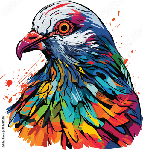 pigeon vector illustration isolated on transparent background. 