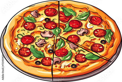 pizza vector illustration isolated on transparent background. 
