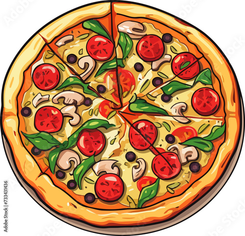 pizza vector illustration isolated on transparent background. 
