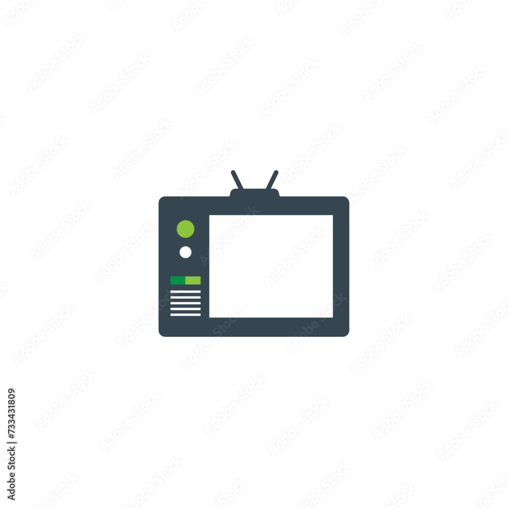 Television icon flat vector design Television icon flat vector design