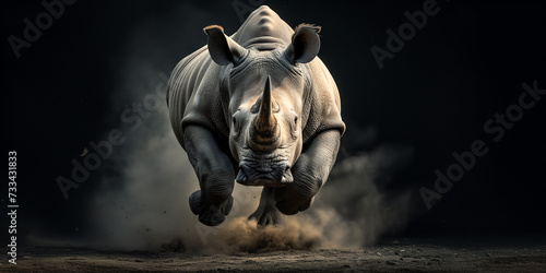 Unaufhaltsam rennt das Rhinozeros zu seinem Ziel