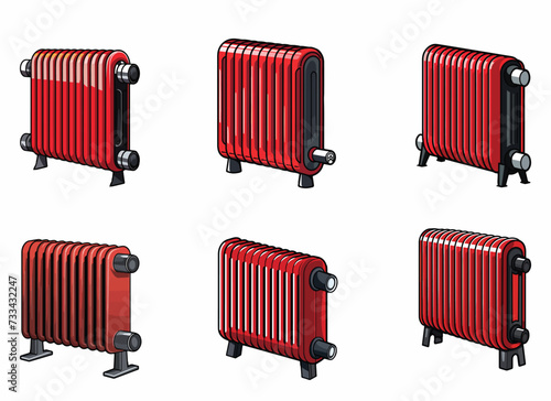 radiator vector illustration isolated on white background. 
