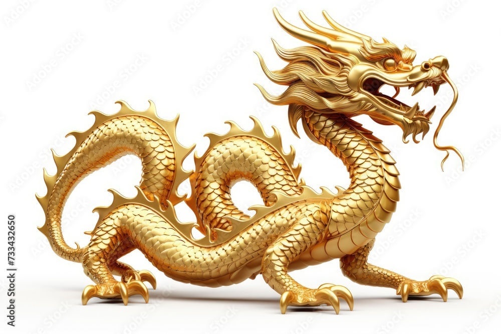 Obraz premium Golden Chinese dragon. A symbol of luck and prosperity during Chinese New Year celebrations.