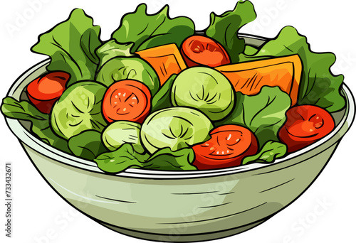 salad vector illustration isolated on transparent background. 
