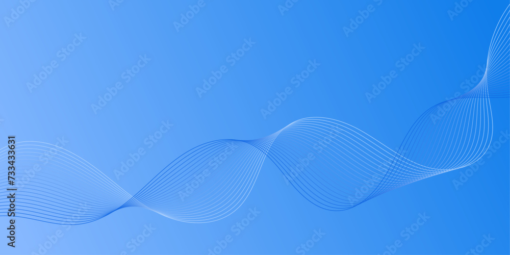 Abstract background with waves for banner. Medium banner size. Vector background with lines. Blue gradient. Water, ocean, sea, sky. Brochure, booklet Abstract background with waves for banner. Medium banner size. Vector background with lines. Blue gradient. Water, ocean, sea, sky. Brochure, booklet