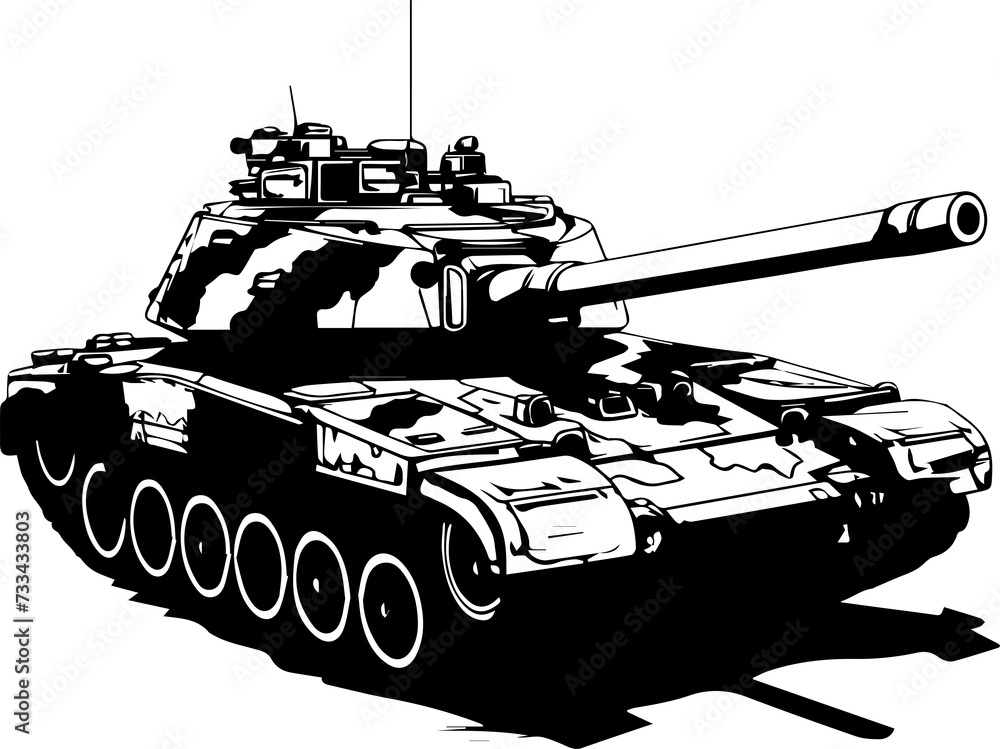 tank vector illustration isolated on transparent background. 
