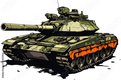 tank vector illustration isolated on transparent background. 
