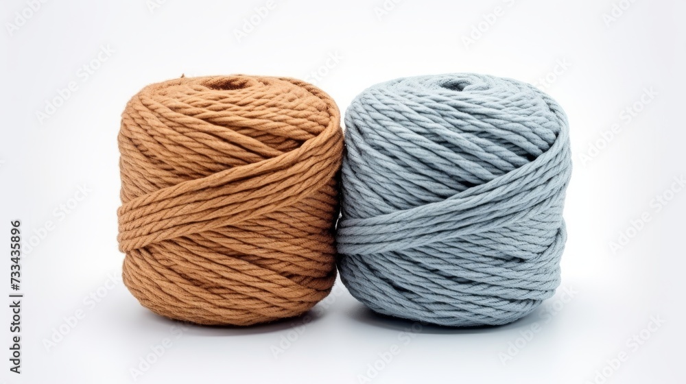 Rope Yarn Roll: Isolated Texture on White Background generative ai Rope Yarn Roll: Isolated Texture on White Background generative ai