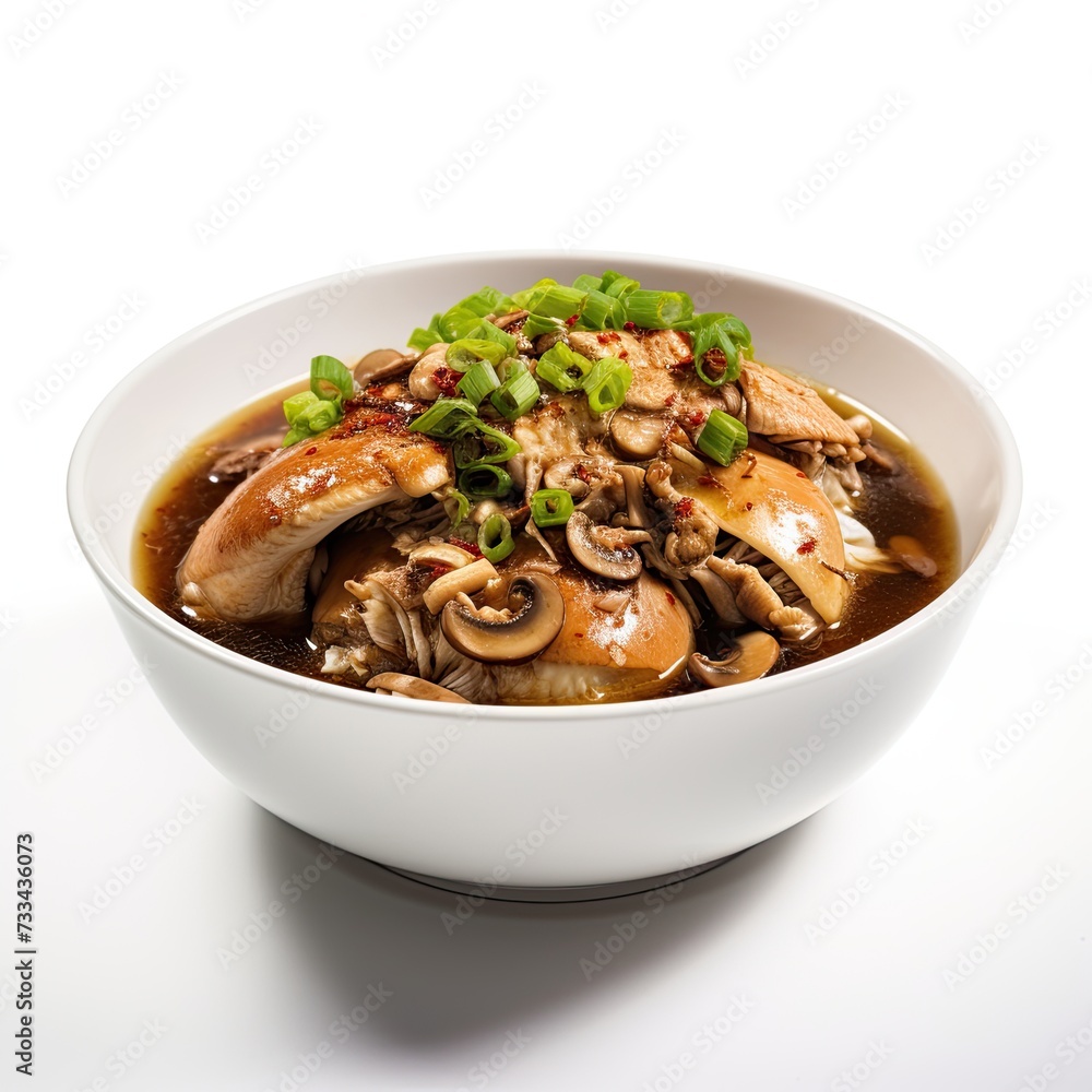 Turtle soup closeup isolated on white background Turtle soup closeup isolated on white background