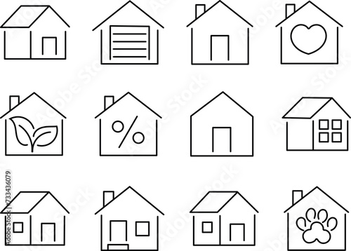 House icons set. Home icon collection. Real estate. houses symbols for apps and websites . Vector illustation