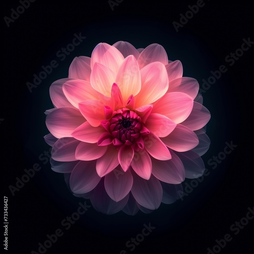 pink dahlia flower isolated