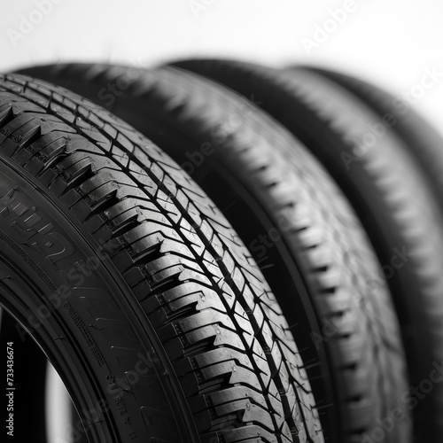 High Quality macro a car tire, on white background