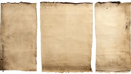 Old worn paper sheet ,on white background