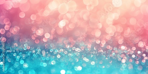 A gradient of pink to blue bokeh lights creating a dreamy background.