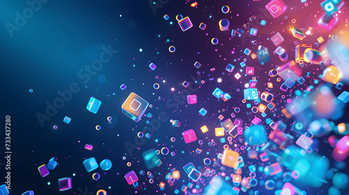 abstract background with squares and bubbles