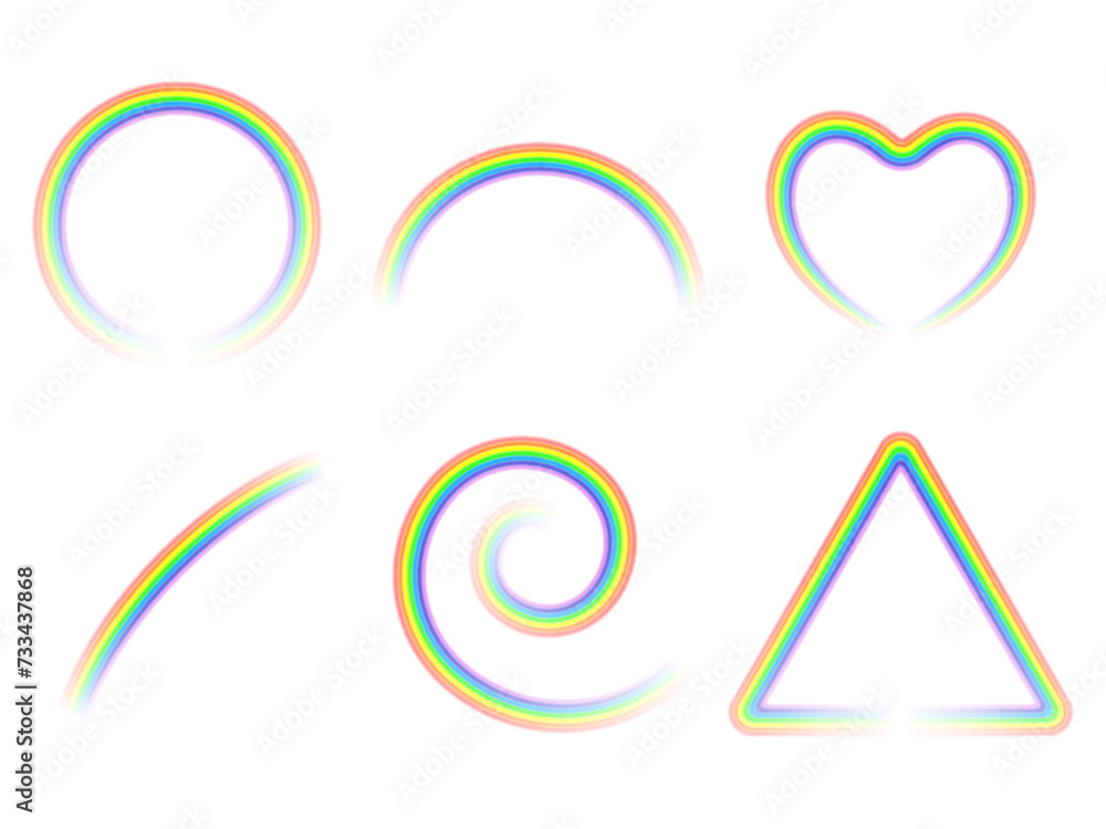 Obraz premium Collection of rainbow designs in various shapes 