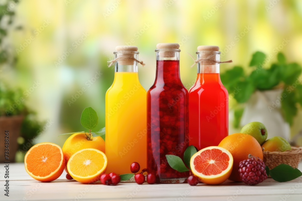 Healthy summer fresh from different fruits Healthy summer fresh from different fruits