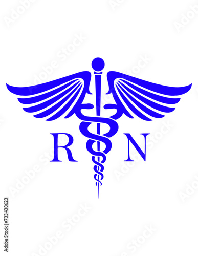 RN Nursing symbol vector. Fully fillable and scalable 
