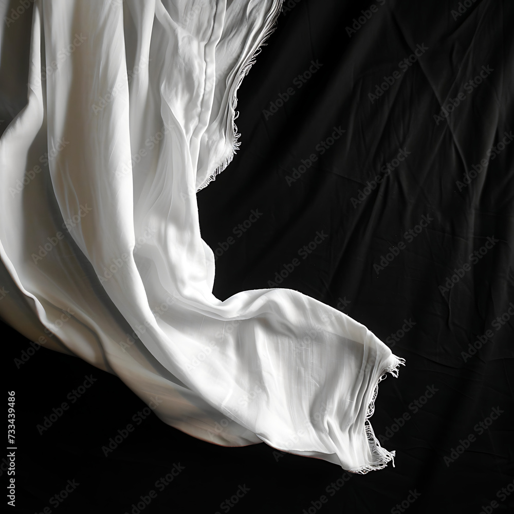 White fabric and black fabric White fabric and black fabric