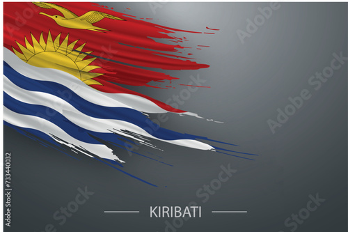 3d grunge brush stroke flag of Kiribati