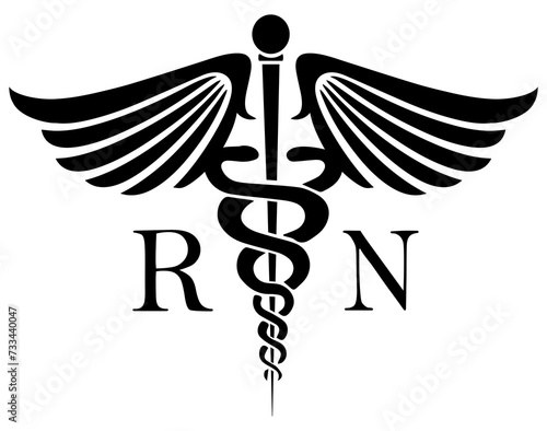 RN Nursing symbol. High resolution PNG file photo
