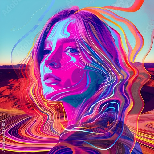 Vibrant Colors with Beautiful Girl