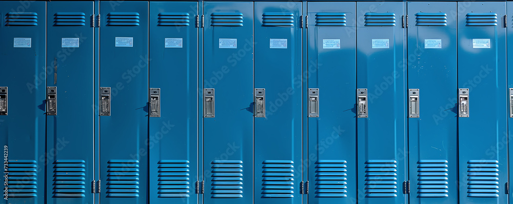 blue school lockers