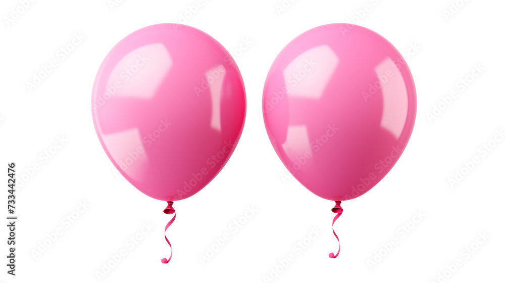 A pink balloon for birthday celebration or party isolated on white background png 