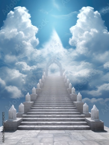 Heavenly Archway: Cloud Photo Backdrop, Gateway to Heaven, Grandparent in Heaven, Spiritual Connection, Ethereal Atmosphere, Heavenly Ascension, Celestial Gateway, Tranquil Serenity, 