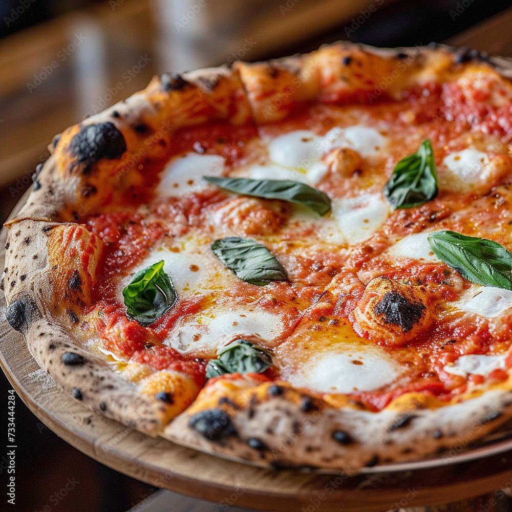 une pizza margherita - sortie du four - IA Generative
