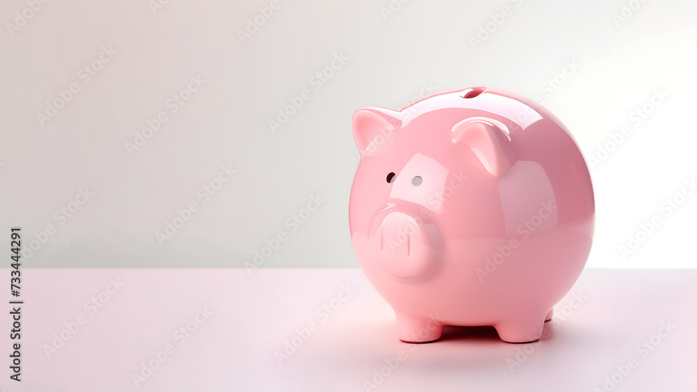 Glossy piggy bank. Concept of savings. AI generated