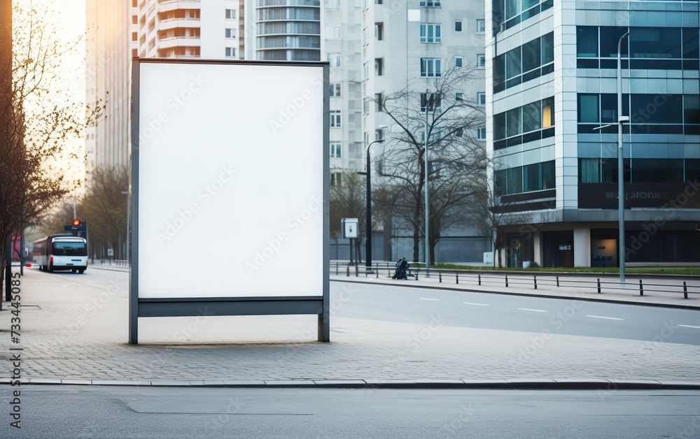 City urban town white blank billboard mock up background. Promotion marketing City urban town white blank billboard mock up background. Promotion marketing