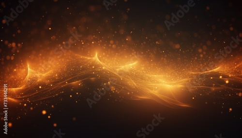 Glowing abstract wave on dark, shiny motion, magic space light