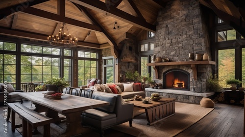 Enchanted Cottagecore: Cozy Living Room with Whimsical Rustic Charm © VisualMarketplace