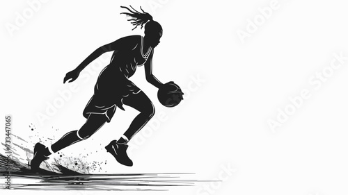 Isolated illustration of a woman basketball. photo